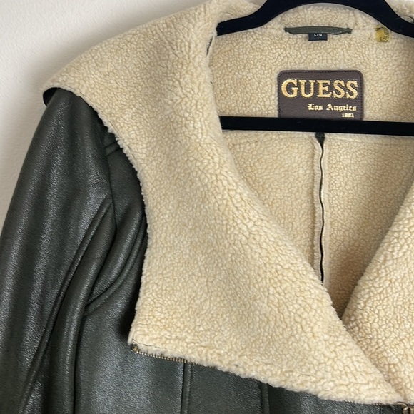 Guess Army Green and Tan Jacket NWOT - Picture 2 of 4